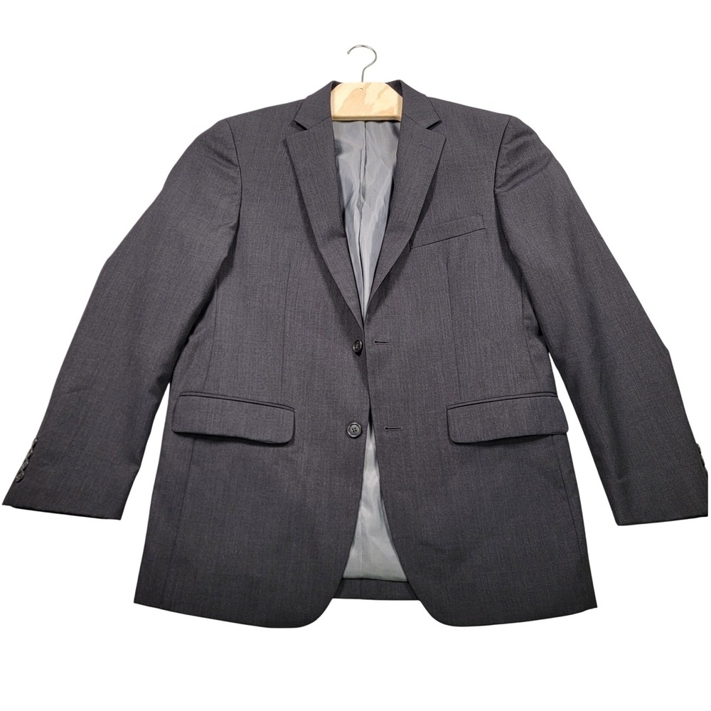 Men's Pronto Uomo Wool Blend Blazer, Charcoal Gray, 40L Double Vented Jacket‎